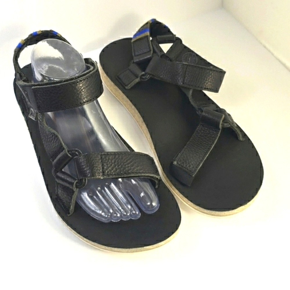Teva Original universal leather hiking Black Sandals men's size 9